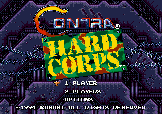 Contra - Hard Corps Title Screen